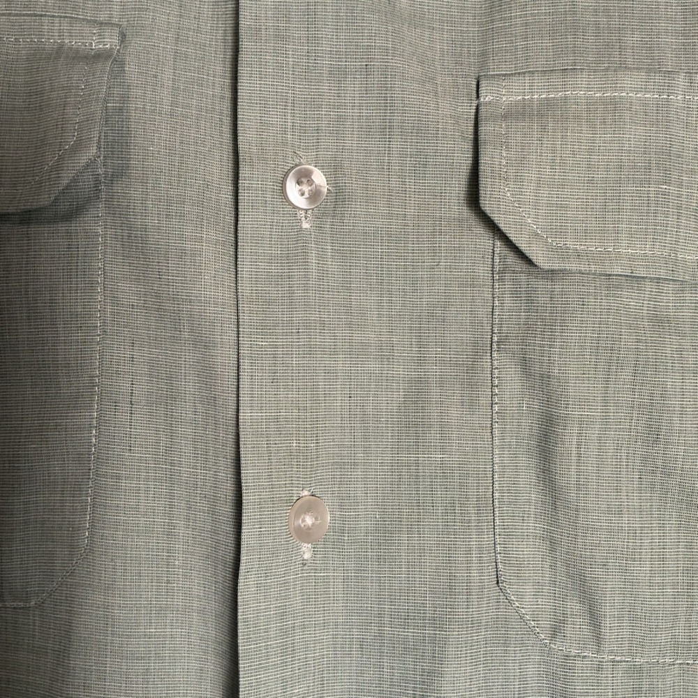 Creighton Vintage‎ Mens Sage Green Short Sleeve Utility Shirt  Made in USA - Picture 10 of 10